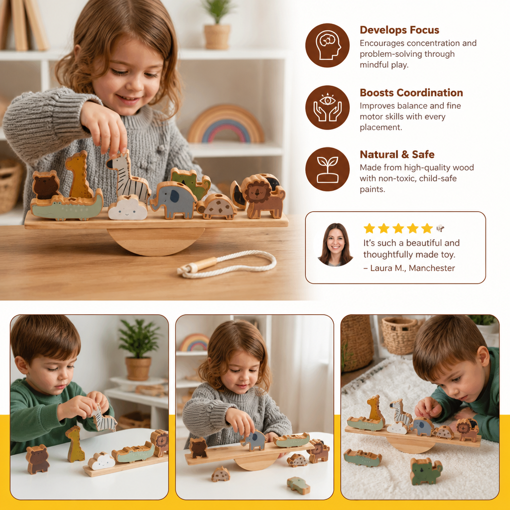 Montessori Wooden Seesaw Toy