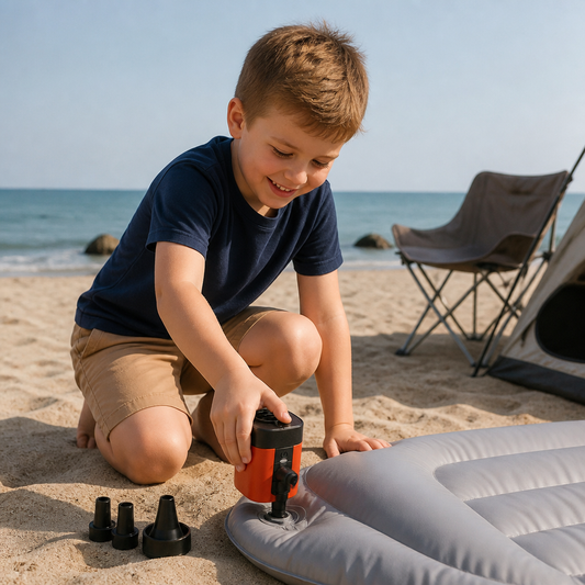 Portable Mini Air Pump with LED Light – Fast Inflate & Deflate
