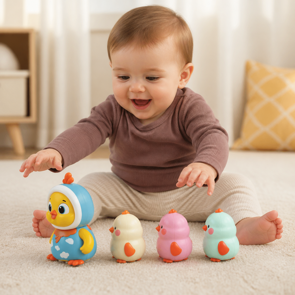 Wobbling Chicken Tummy-Time Toy