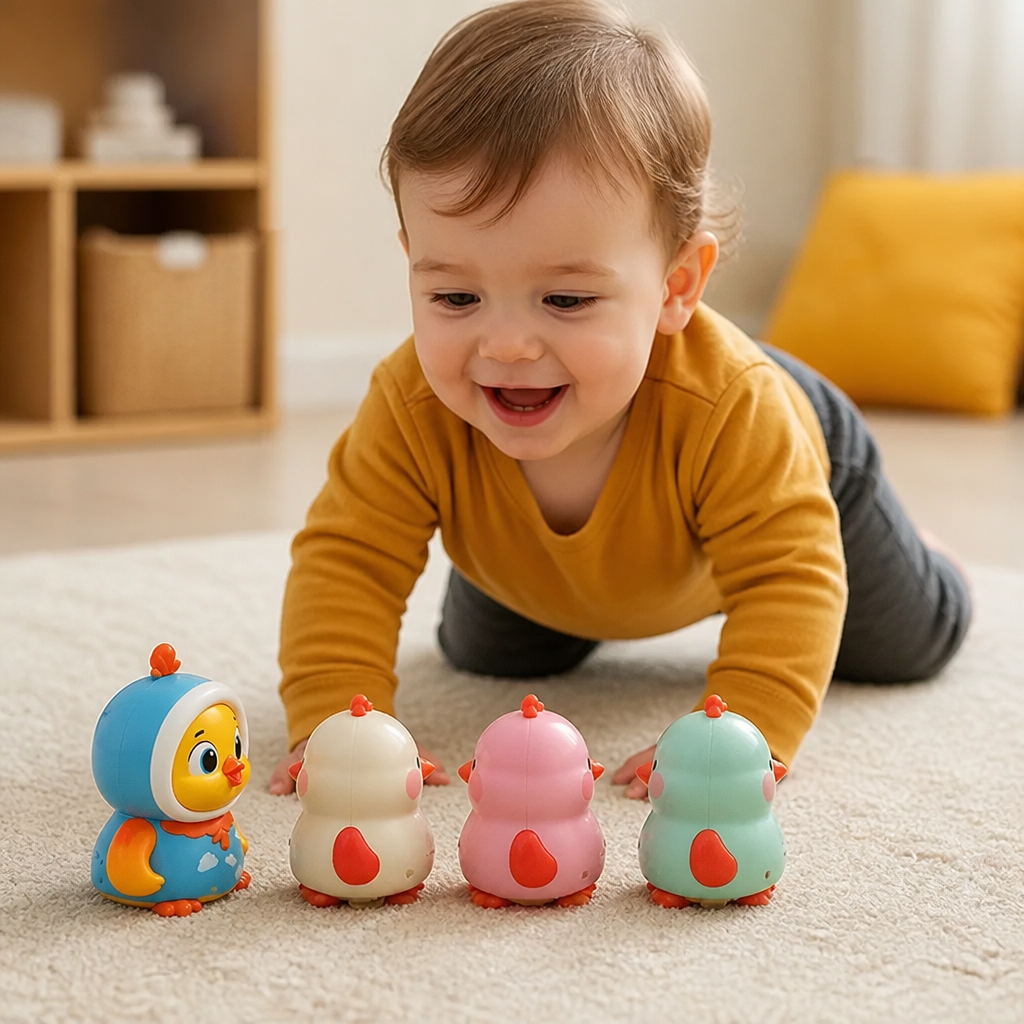 Wobbling Chicken Tummy-Time Toy