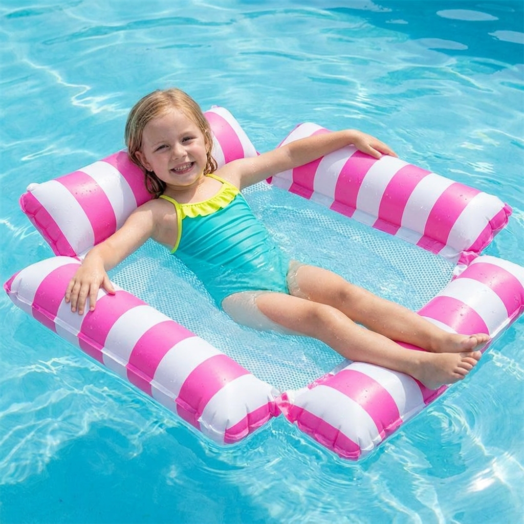 Inflatable Pool Seat for Children – Water Hammock with Mesh Surface