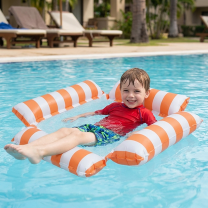 Inflatable Pool Seat for Children – Water Hammock with Mesh Surface