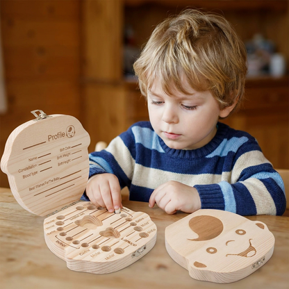 Wooden Baby Tooth Box – Kids Milk Teeth Storage & Keepsake Organizer
