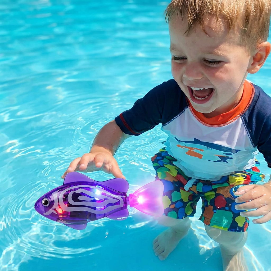LED Swimming Fish Pool Toy Set – Automatic Water Activated Light-Up Fish