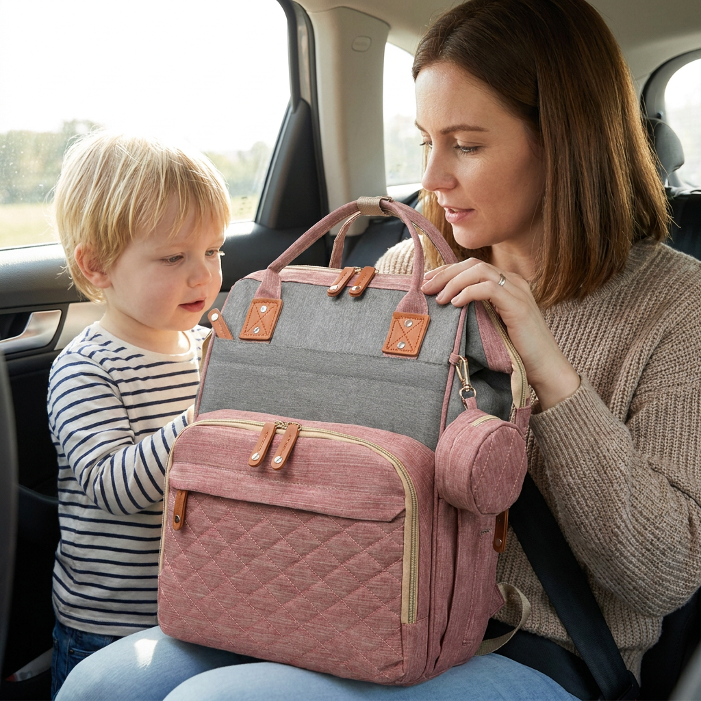 3-in-1 Travel Diaper Backpack with Foldable Baby Bed – Perfect for On-the-Go Parents