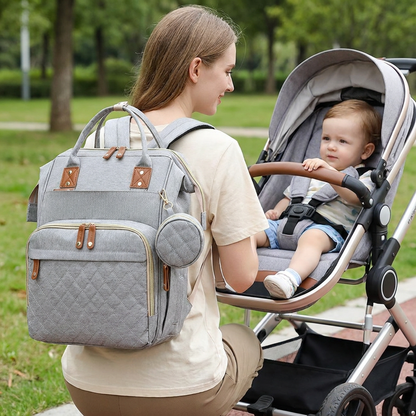 3-in-1 Travel Diaper Backpack with Foldable Baby Bed – Perfect for On-the-Go Parents