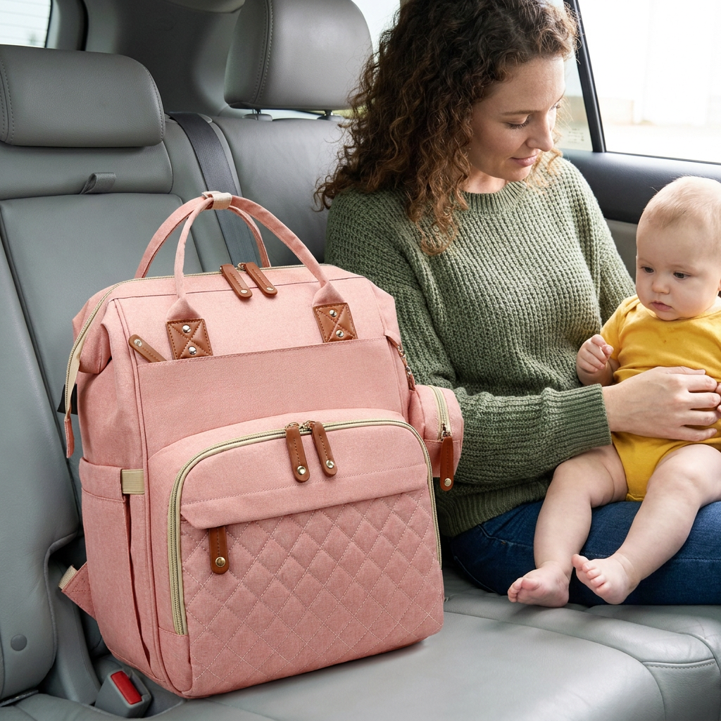 3-in-1 Travel Diaper Backpack with Foldable Baby Bed – Perfect for On-the-Go Parents