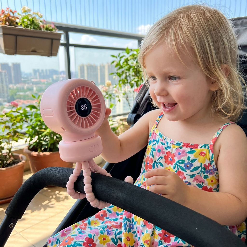 Portable Clip-On Mini Fan for Stroller Crib and Everyday Use