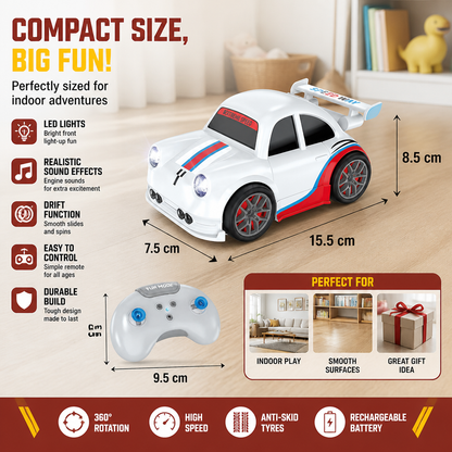 RC Racing Drift Car for Kids - Remote Control with Sensor Lights & Sound