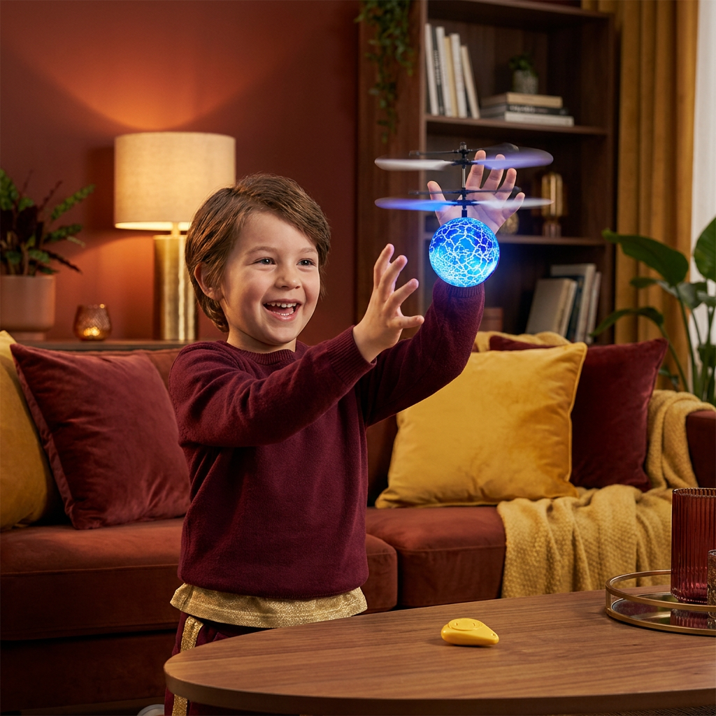 Hand-Controlled Flying LED Ball Drone for Kids