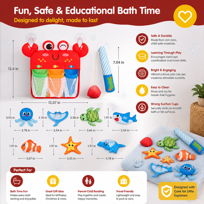 Montessori Magnet Fishing Bath Toy Set
