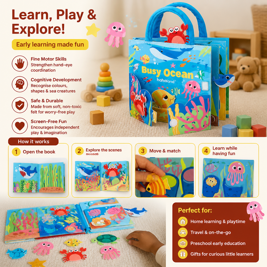 Montessori Ocean Animals Sensory Busy Book