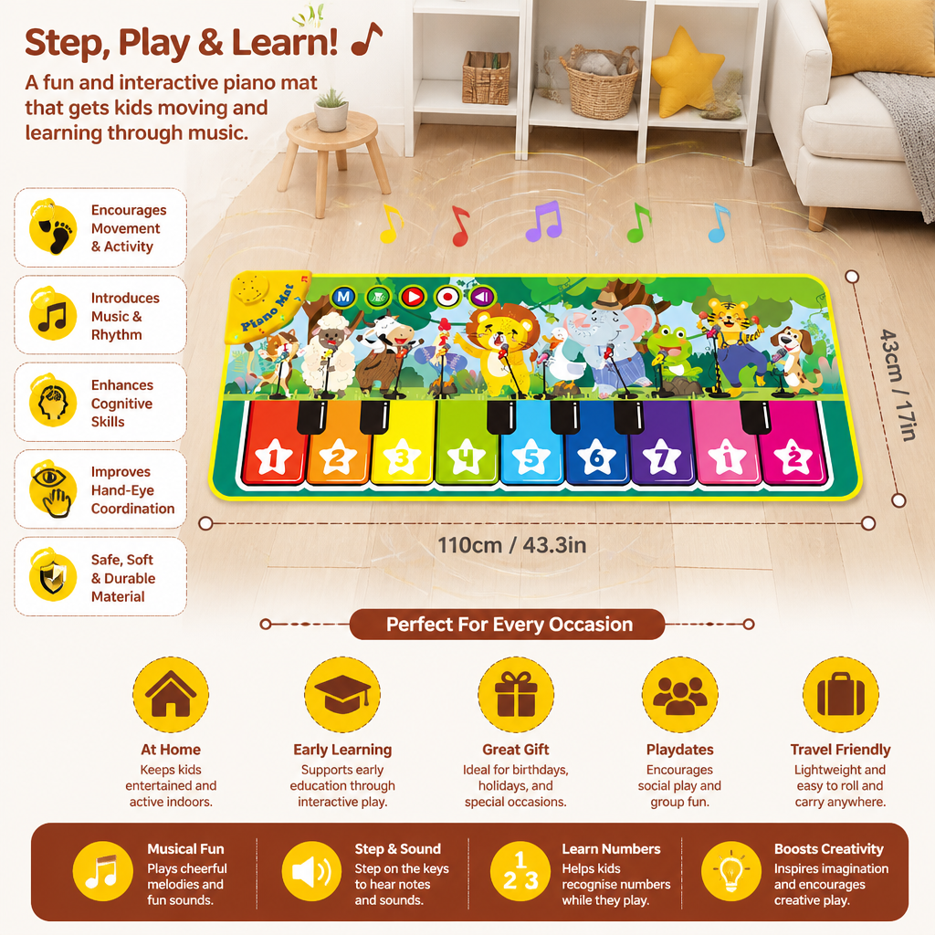 Interactive Musical Piano Play Mat