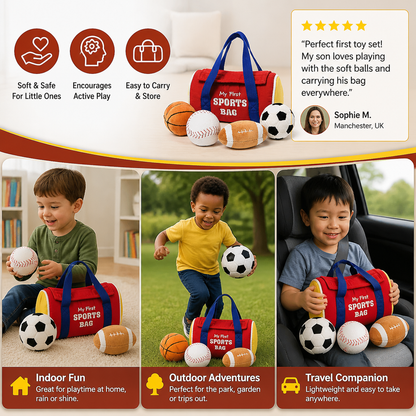 My First Sports Plush Bag – Soft Baby Play Set