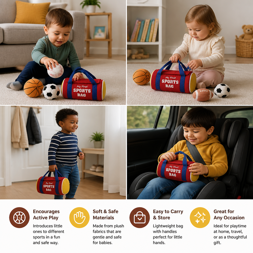 My First Sports Plush Bag – Soft Baby Play Set