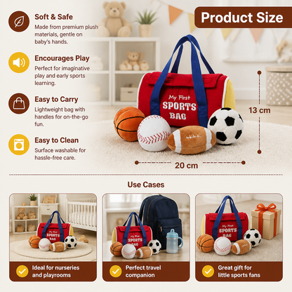 My First Sports Plush Bag – Soft Baby Play Set