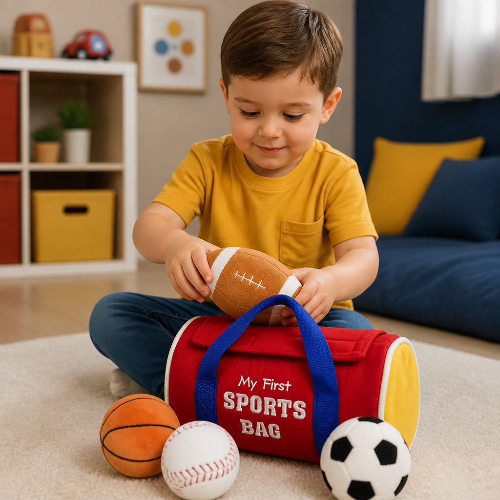 My First Sports Plush Bag – Soft Baby Play Set