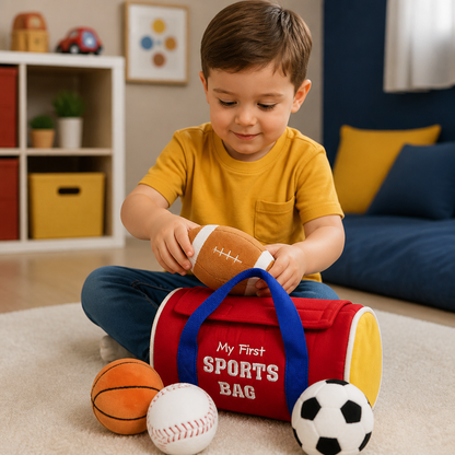 My First Sports Plush Bag – Soft Baby Play Set