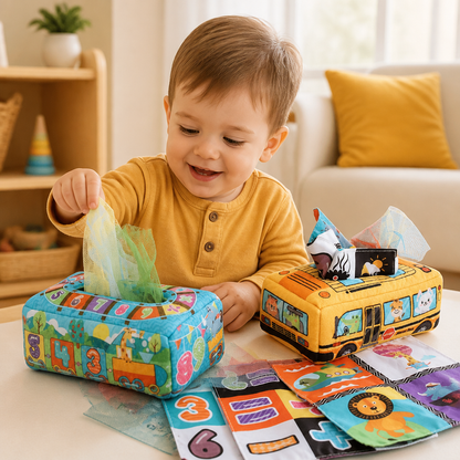 Montessori Magic Tissue Box – Sensory Learning Toy for Babies