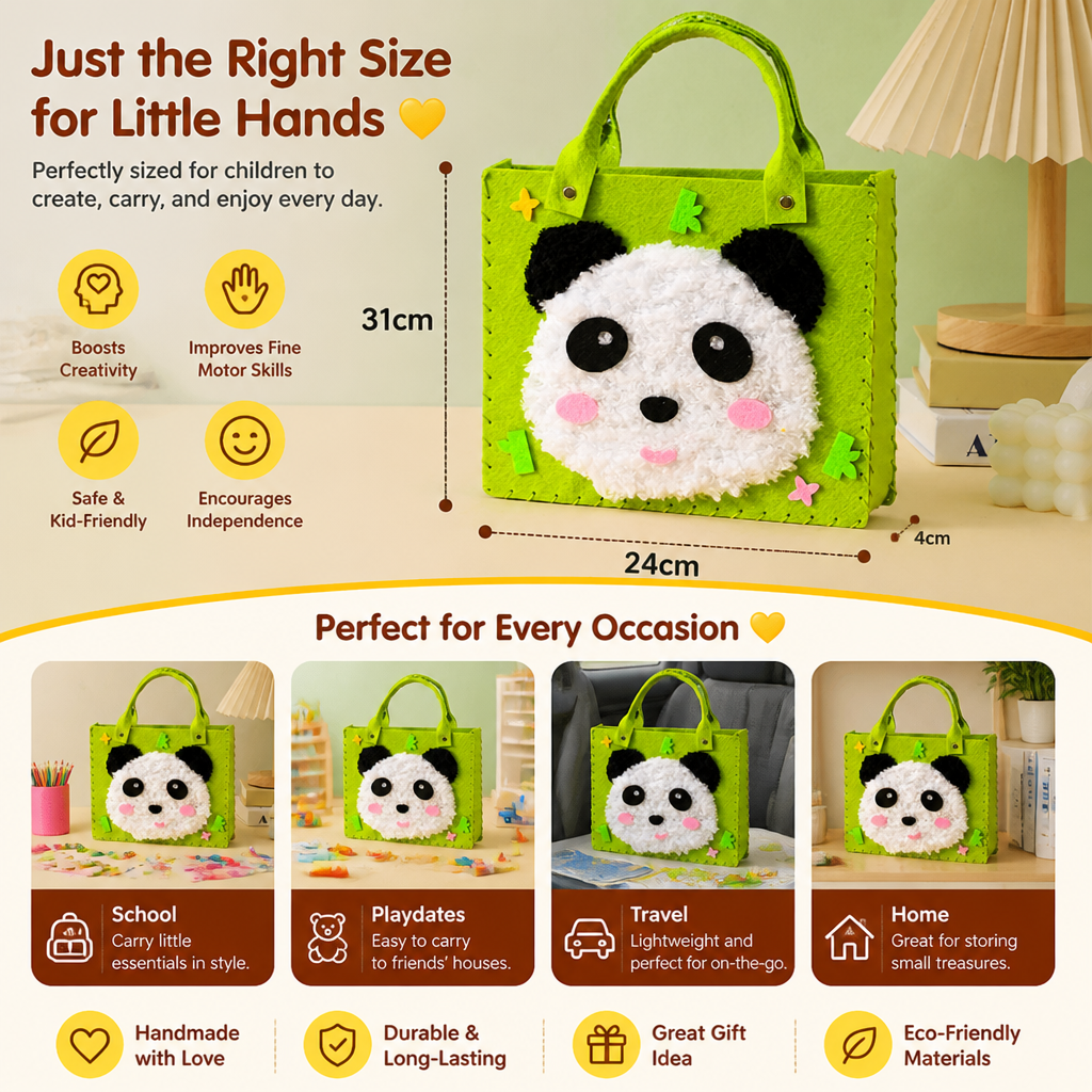 Kids DIY Plush Tote Bag Craft Kit