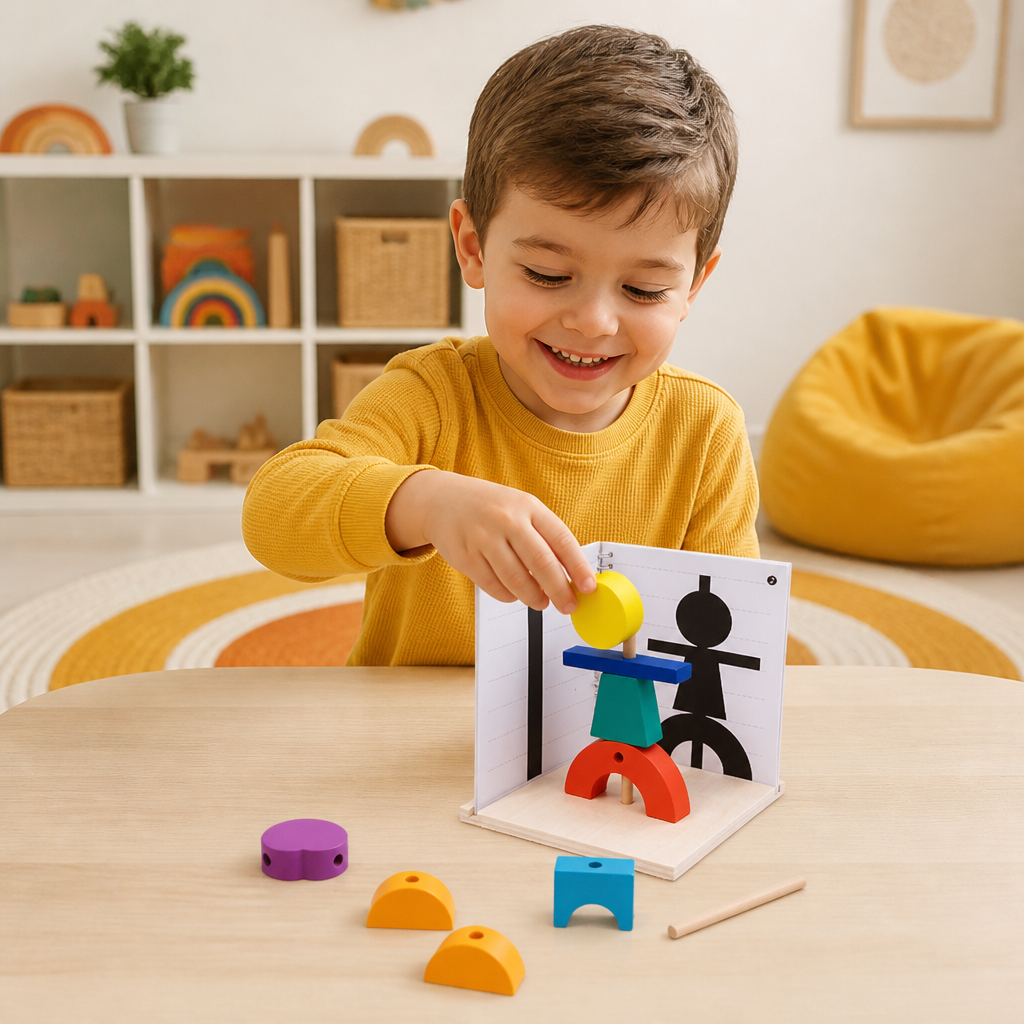 Wooden 3D Shadow Matching & Spatial Thinking Puzzle for Kids