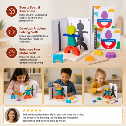 Wooden 3D Shadow Matching & Spatial Thinking Puzzle for Kids