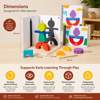 Wooden 3D Shadow Matching & Spatial Thinking Puzzle for Kids