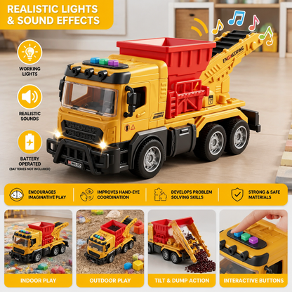 Construction Dump Truck Toy with Lights & Sounds