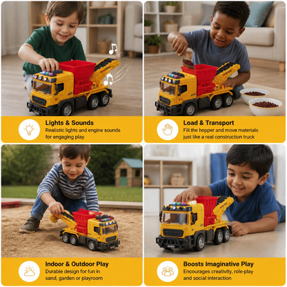 Construction Dump Truck Toy with Lights & Sounds