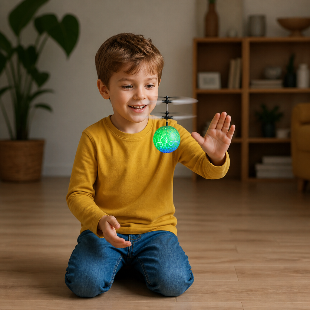 Hand-Controlled Flying LED Ball Drone for Kids