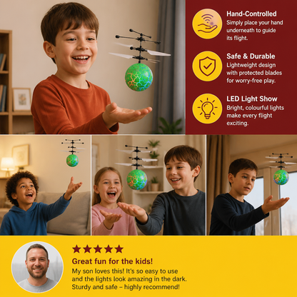 Hand-Controlled Flying LED Ball Drone for Kids