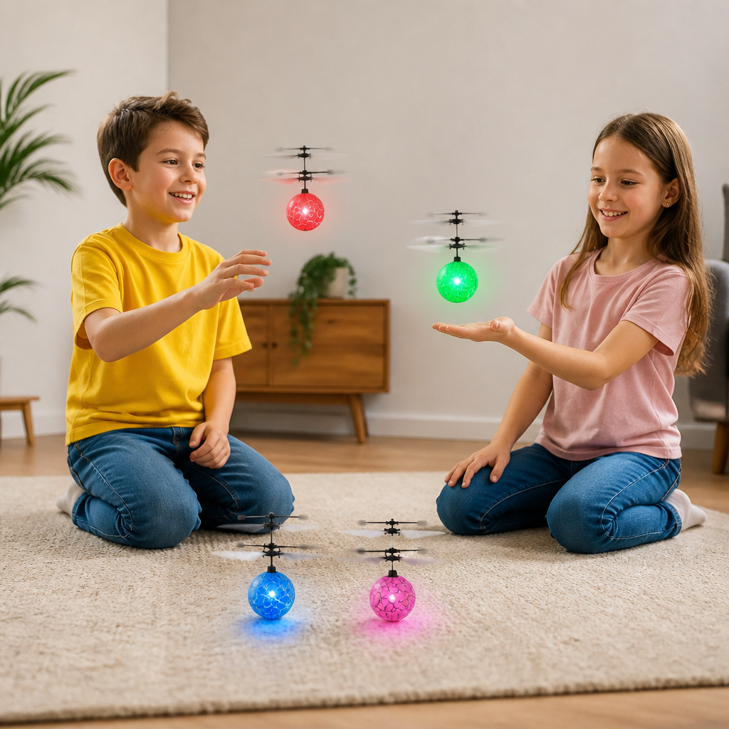 Hand-Controlled Flying LED Ball Drone for Kids