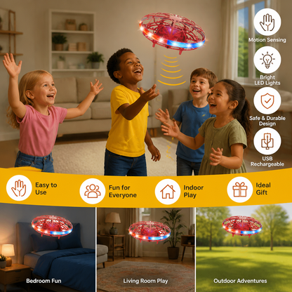 Motion-Sensing LED UFO Flying Drone