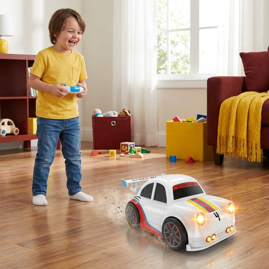 RC Racing Drift Car for Kids - Remote Control with Sensor Lights & Sound