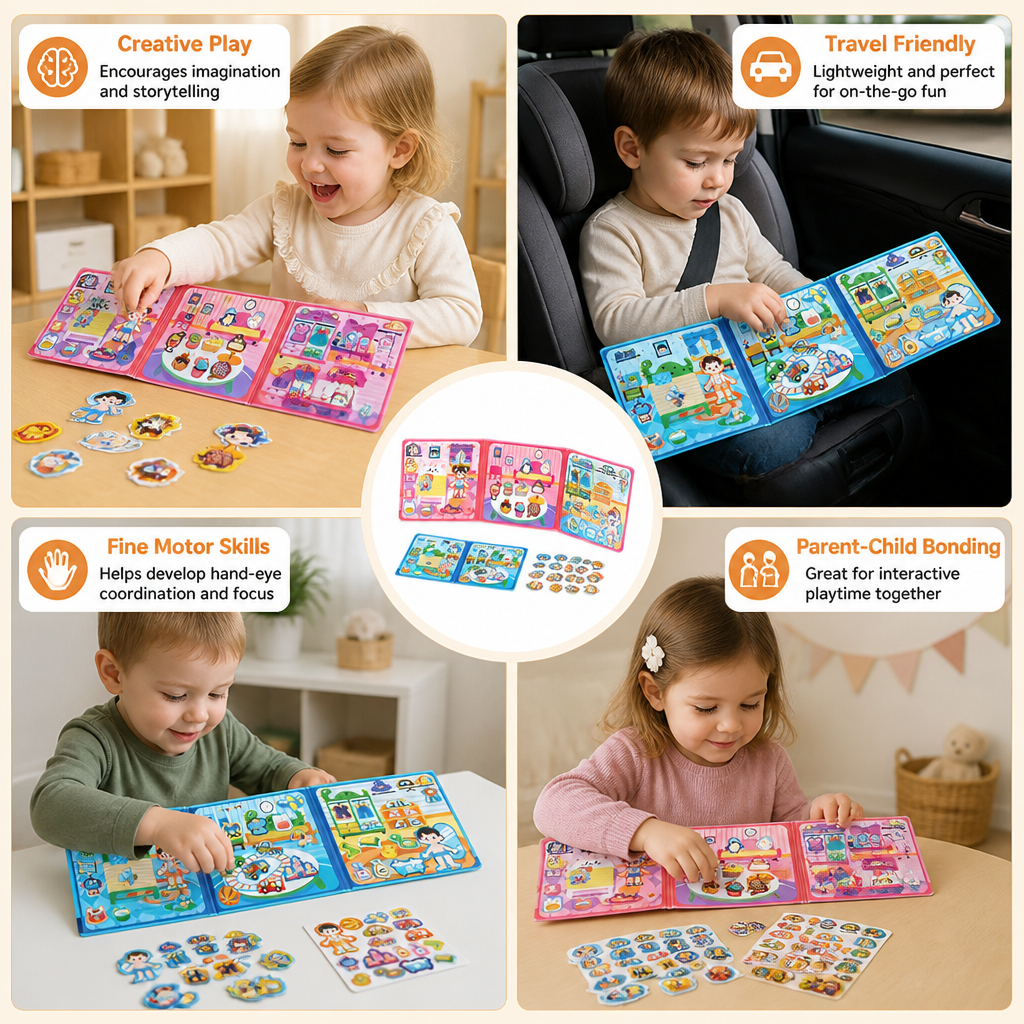 Montessori Magnetic Quiet Book – Creative Dress-Up & Scene Play
