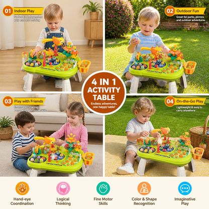 Kids Multifunctional Activity Game Table with Multiple Play Stations
