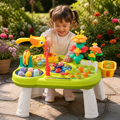Kids Multifunctional Activity Game Table with Multiple Play Stations