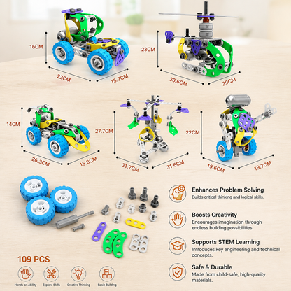 109 Piece STEM Building Set with Screwdriver