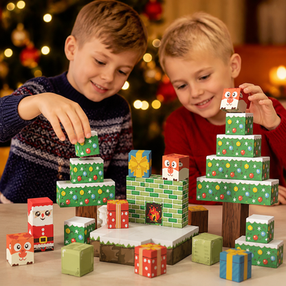54-Piece Christmas Magnetic Building Blocks Set for Kids