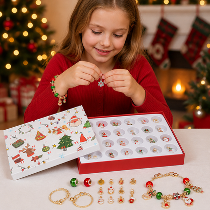 24-Day Christmas Bracelet Advent Calendar – DIY Jewelry-Making Kit for Girls