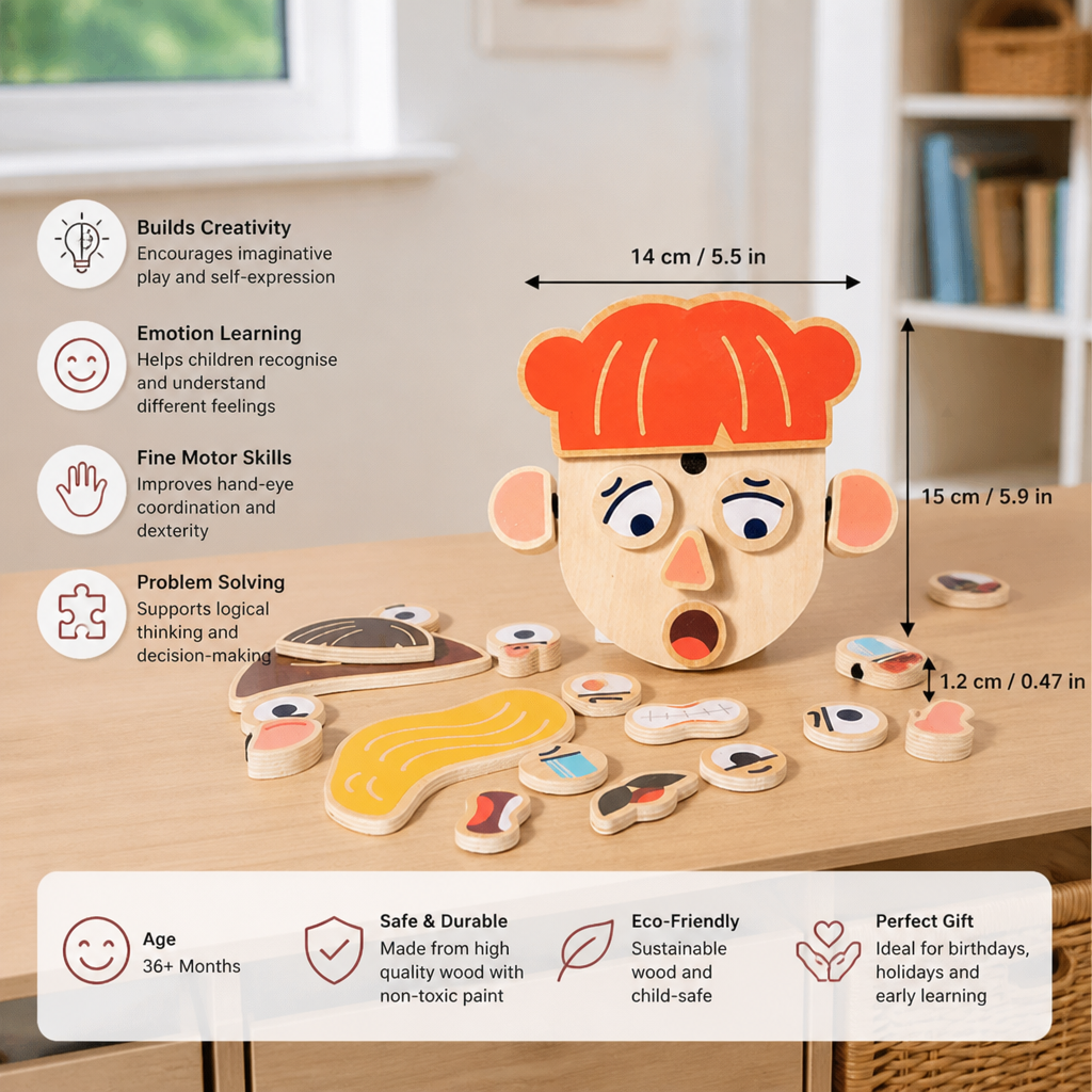 Wooden Facial Expressions & Emotions Learning Toy for Kids