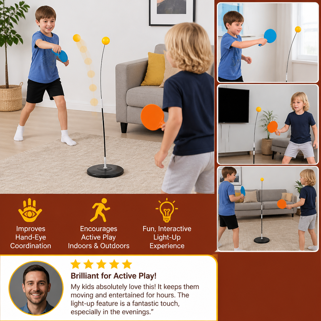 Interactive Light-Up Table Tennis Game for Kids