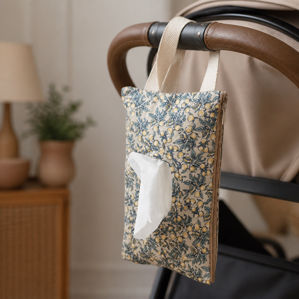 Hanging Tissue Holder for Strollers, Cribs & Cars