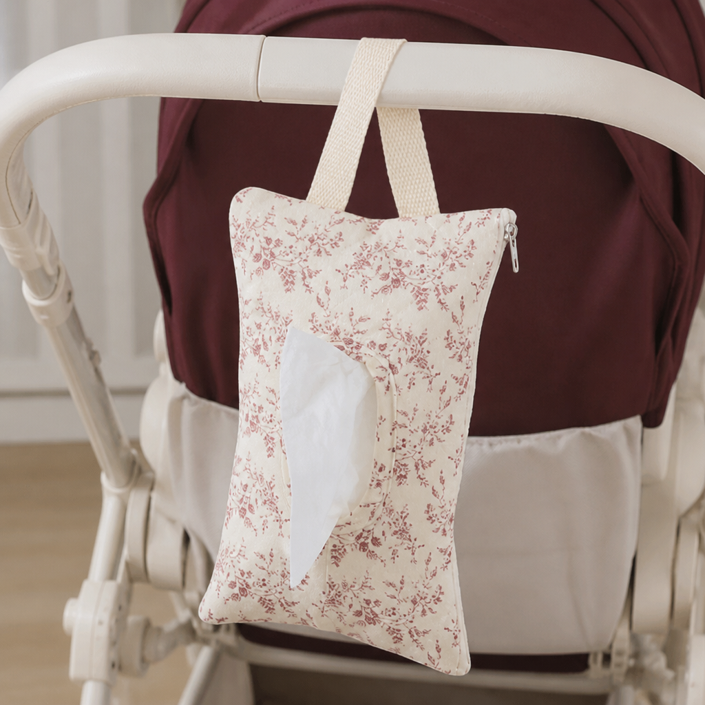 Hanging Tissue Holder for Strollers, Cribs & Cars