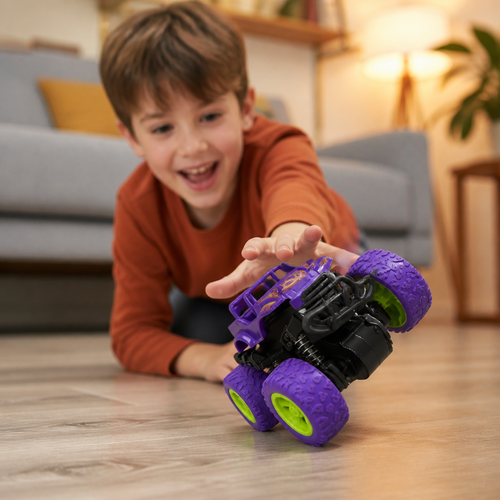 Friction-Powered Monster Truck Stunt Car for Kids