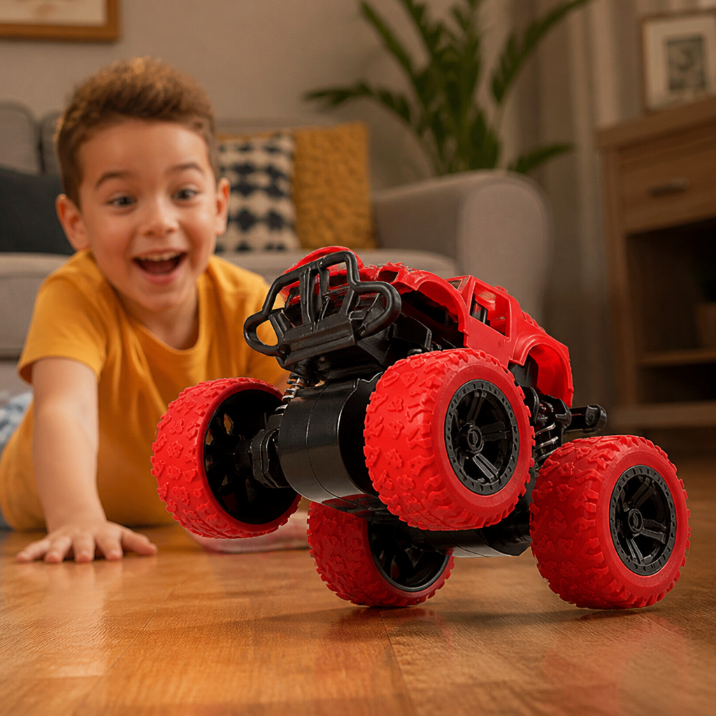 Friction-Powered Monster Truck Stunt Car for Kids