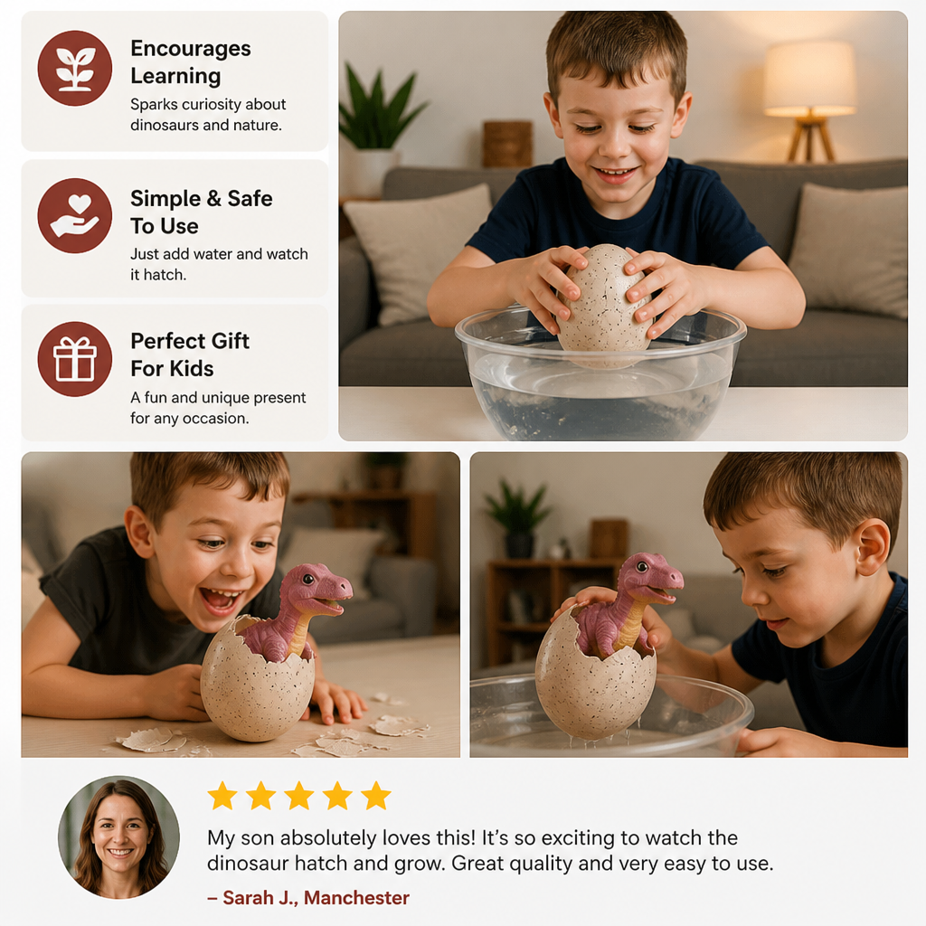 Educational Grow-in-Water Dinosaur Hatching Egg Toy for Kids