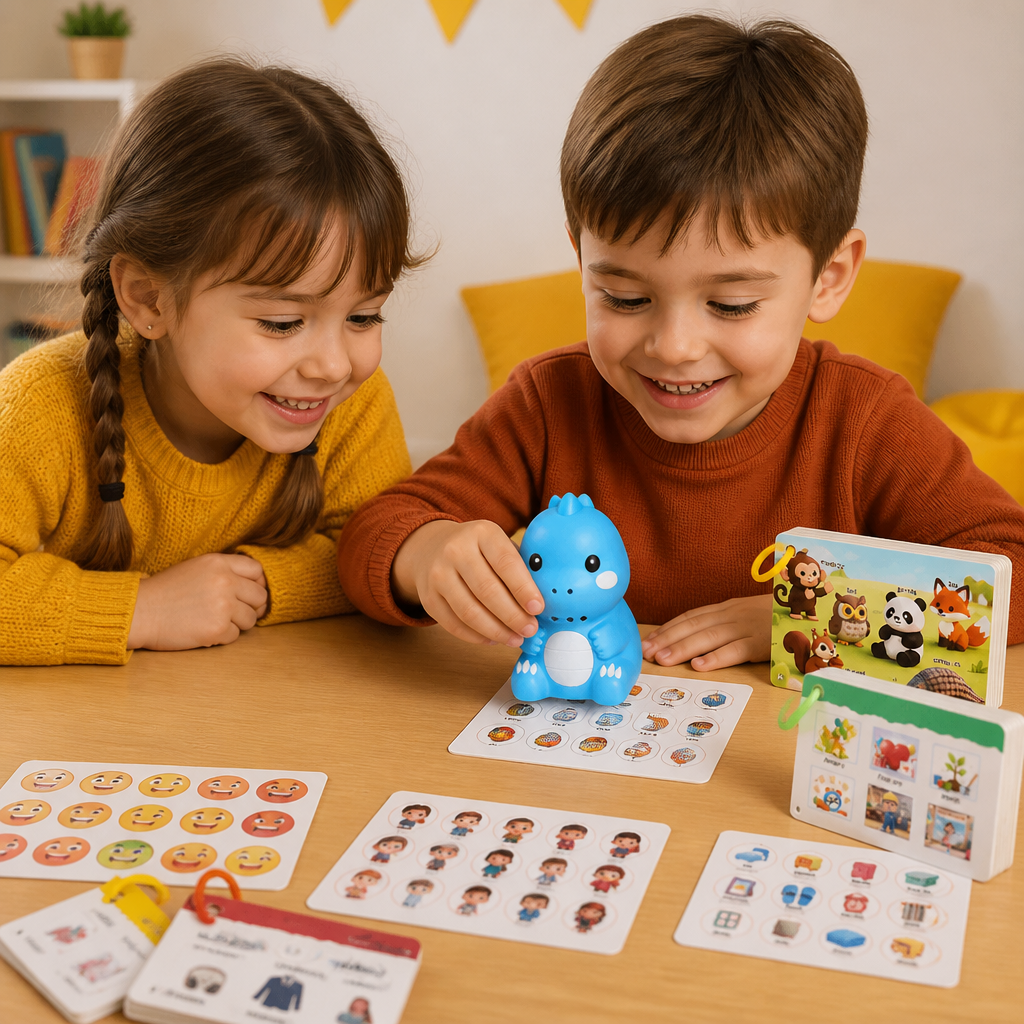 Interactive Dinosaur Talking Flash Cards & Stickers – Montessori Phonics & Sight Words Learning Set