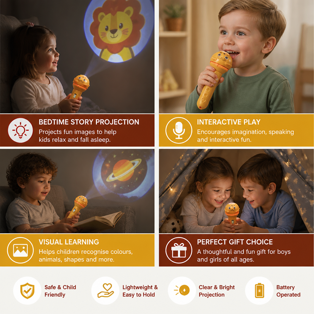 Kids’ Bedtime Story Projection Flashlight