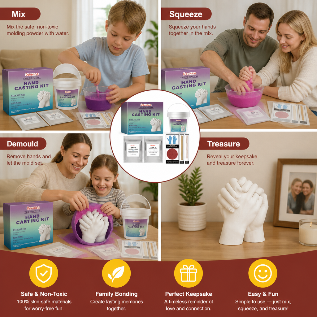 3D Hand Casting Kit for Families & Couples – Family Keepsake Set